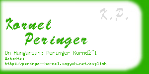 kornel peringer business card